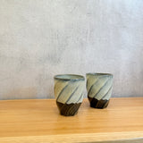 "Karatsu on Vidro" Cups - Twist Faceted - Large • May25 • TH0902