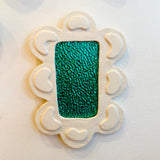 "Green Glass in White Frame" Wall Art - "Off The Table" • Nov24