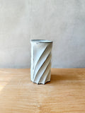 Cylinder Vase - Twist Faceted - "Shirahagi" • May25 • TH0209