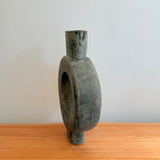 Pedestal "Disk" Vase - Large - Pale Green Wash