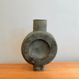 Pedestal "Disk" Vase - Large - Pale Green Wash