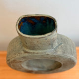 Pedestal "Disk" Vase - Large - Pale Green Wash