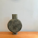 Pedestal "Disk" Vase - Large - Pale Green Wash