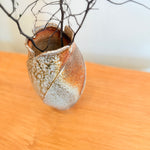Wood Fired Vase - Twist Faceted - Medium • May25 • TH0105