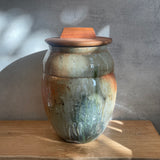 Storage Jar (Lidded) #02 - Wood Fired - Ash & Shino Glaze - July 2024