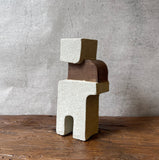 "Robot" Vase - White & Brown - Medium