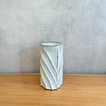 Cylinder Vase - Twist Faceted - "Shirahagi" • May25 • TH0209