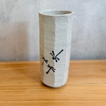 Cylinder Vase - Faceted - "Dragonfly" • May25 • TH0208