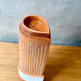 "Wing" Vase - Terracotta & White - Tall