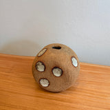 Orb Vase #01 - White Spot on Terracotta