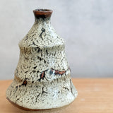 "Shirahagi on Tenmoku" Vase - Grooved- Medium • May25 • TH0308