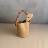 Basket Vase - Orange & Blue Woven Handle