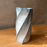 Cylinder Vase - Twist Faceted - White Straw • May25 • TH0207