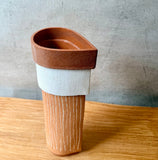 "Wing" Vase - Terracotta & White - Tall