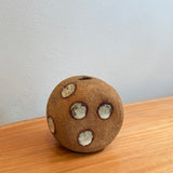 Orb Vase #01 - White Spot on Terracotta