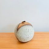 Orb Vase #03 - White Over Terracotta