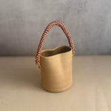 Basket Vase - Orange & Blue Woven Handle