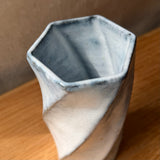 Cylinder Vase - Twist Faceted - White Straw • May25 • TH0207