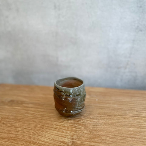 Teacup #07 - Wood Fired - Ash & Shino Glaze - July 2024