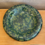 Dimple Platter in Green Speckle - Large