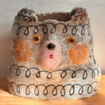 Squiggle Bear Vase - White & Black - XL • serious PLAY