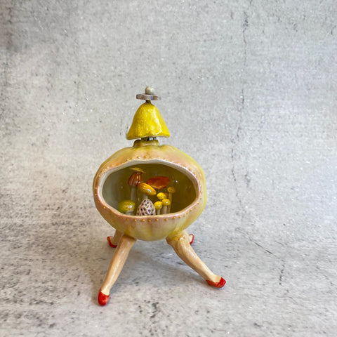 Yang Qiu - "Dancing Squash" Ceramic Lamp #2 - December 2023