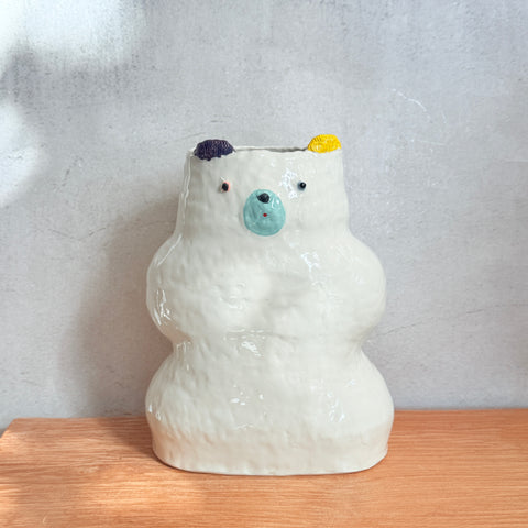 "Some White Bears" Vase - Large (Brown & Yellow) • serious PLAY
