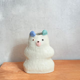 "Some White Bears" Vase - Small #02 (Blue & Green) • serious PLAY