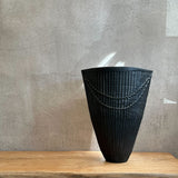 Henko Vase - Carved - Matte Black