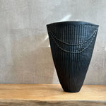 Henko Vase - Carved - Matte Black