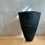 Henko Vase - Carved - Matte Black