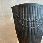 Henko Vase - Carved - Matte Black