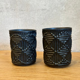 Matte Black Cup - Carved