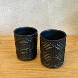 Matte Black Cup - Carved