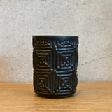 Matte Black Cup - Carved