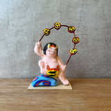 "Hariko" "Raijin" (God of Thunder) - Traditional Japanese Figure