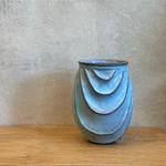 "Pale Moon" Vase - Wave Faceted