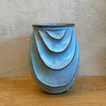 "Pale Moon" Vase - Wave Faceted