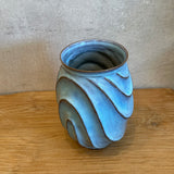 "Pale Moon" Vase - Wave Faceted