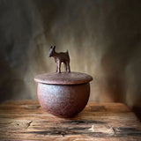 Japanese Vintage Canister with Calf - Dark Brown