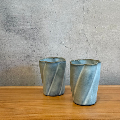 Straw White "Rinka" Cups - Twist Faceted • Feb25