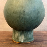 Pedestal "Pod" Vase - Rounded - Dark Green Wash - Small