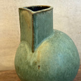 Pedestal "Pod" Vase - Rounded - Dark Green Wash - Small