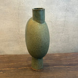 Pedestal "Pod" Vase - Narrow - Dark Green Wash - Small