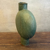 Pedestal "Pod" Vase - Narrow - Dark Green Wash - Small
