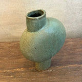 Pedestal "Pod" Vase - Narrow - Dark Green Wash - Small