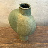 Pedestal "Pod" Vase - Narrow - Dark Green Wash - Small