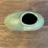 Pedestal "Pod" Vase - Narrow - Dark Green Wash - Small