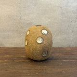 Orb Vase - White Spots on Terracotta - Small