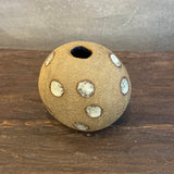Orb Vase - White Spots on Terracotta - Small